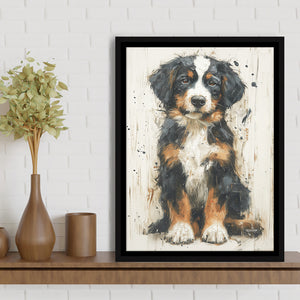 Entlebucher Mountain Painting, Dog Portrait Painting, Framed Canvas Prints Wall Art Decor, Floating Frame