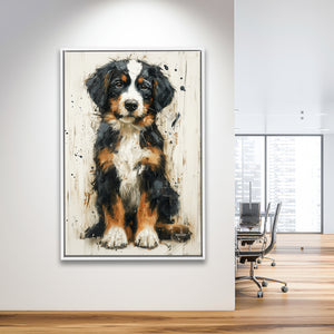 Entlebucher Mountain Painting, Dog Portrait Painting, Framed Canvas Prints Wall Art Decor, Floating Frame