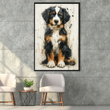 Entlebucher Mountain Painting, Dog Portrait Painting, Framed Canvas Prints Wall Art Decor, Floating Frame