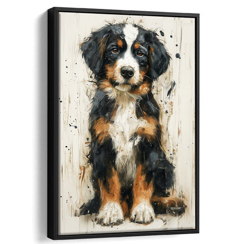 Entlebucher Mountain Painting, Dog Portrait Painting, Framed Canvas Prints Wall Art Decor, Floating Frame