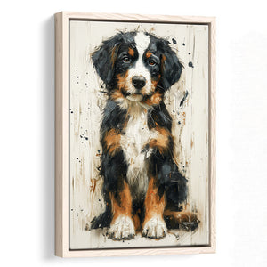 Entlebucher Mountain Painting, Dog Portrait Painting, Framed Canvas Prints Wall Art Decor, Floating Frame