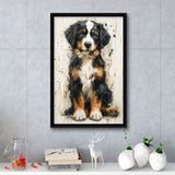 Entlebucher Mountain Painting, Dog Portrait Painting, Framed Canvas Prints Wall Art Decor, Floating Frame