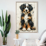 Entlebucher Mountain Painting, Dog Portrait Painting, Framed Canvas Prints Wall Art Decor, Floating Frame