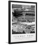 Fenway Park Boston, Stadium Print For Baseball Lovers, Black And White, Framed Art Print Wall Decor