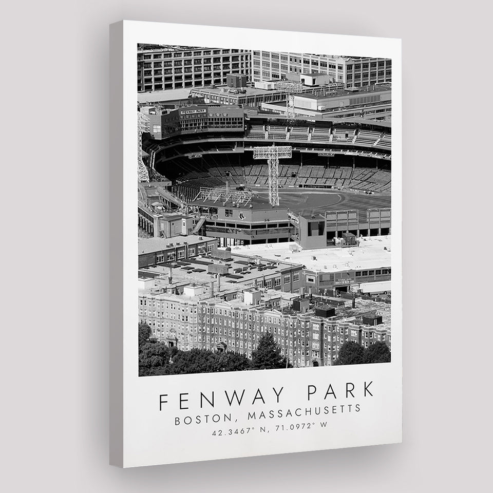 Fenway Park Boston, Stadium Print For Baseball Lovers, Black And White, Canvas Print Wall Art