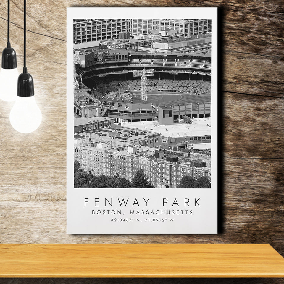 Fenway Park Boston, Stadium Print For Baseball Lovers, Black And White, Canvas Print Wall Art