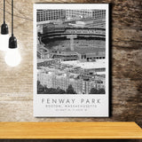 Fenway Park Boston, Stadium Print For Baseball Lovers, Black And White, Canvas Print Wall Art