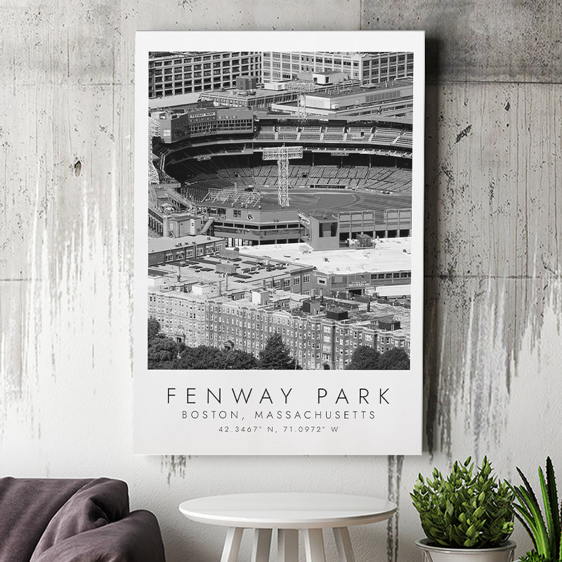 Fenway Park Boston, Stadium Print For Baseball Lovers, Black And White, Canvas Print Wall Art