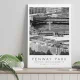 Fenway Park Boston, Stadium Print For Baseball Lovers, Black And White, Canvas Print Wall Art