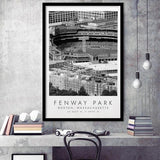 Fenway Park Boston, Stadium Print For Baseball Lovers, Black And White, Framed Art Print Wall Decor