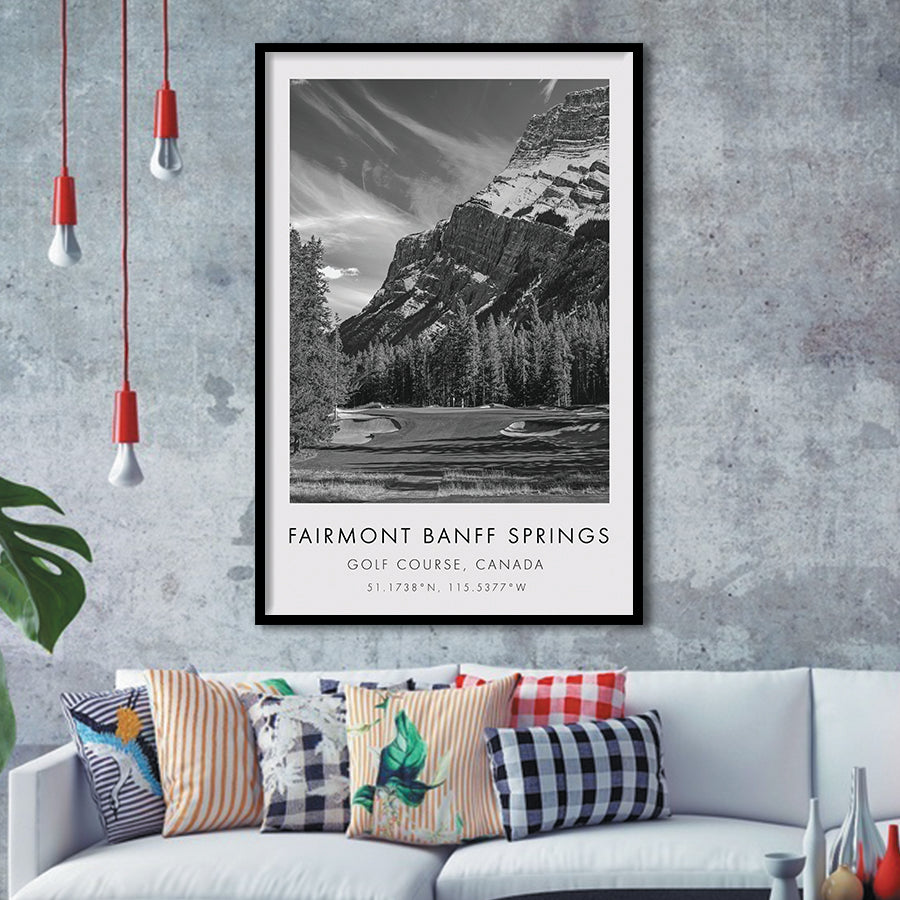 Fairmont Banff Springs Golf Course, Stanley Thompson Hole 02, Canada, Golf Art, Framed Art Print Wall Decor