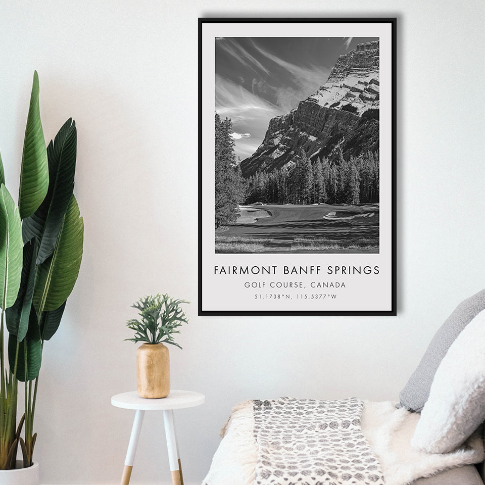 Fairmont Banff Springs Golf Course, Stanley Thompson Hole 02, Golf Art Print, Framed Canvas Print Wall Art