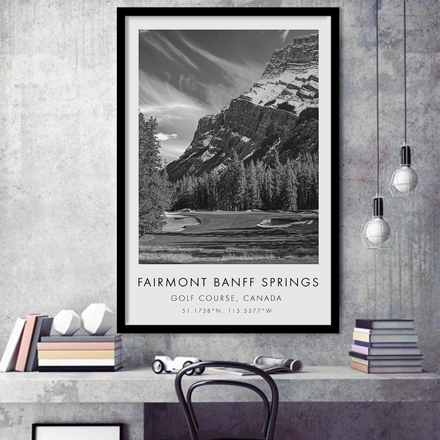 Fairmont Banff Springs Golf Course, Stanley Thompson Hole 02, Canada, Golf Art, Framed Art Print Wall Decor