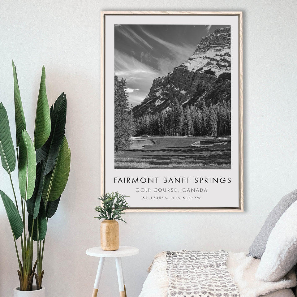 Fairmont Banff Springs Golf Course, Stanley Thompson Hole 02, Golf Art Print, Framed Canvas Print Wall Art