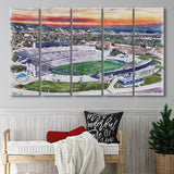 Falcon Stadium WaterColor 5 Panels B Mixed Canvas Prints, Extra Large, Air Force Watercolor