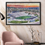 Falcon Stadium WaterColor Framed Canvas Prints, Air Force Watercolor, Stadium Art Gifts, Floating Frame