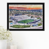 Falcon Stadium WaterColor Framed Canvas Prints, Air Force Watercolor, Stadium Art Gifts, Floating Frame