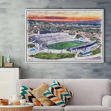 Falcon Stadium WaterColor Framed Canvas Prints, Air Force Watercolor, Stadium Art Gifts, Floating Frame