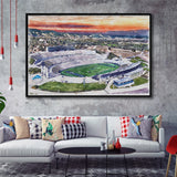 Falcon Stadium WaterColor Framed Canvas Prints, Air Force Watercolor, Stadium Art Gifts, Floating Frame