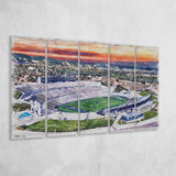 Falcon Stadium WaterColor 5 Panels B Mixed Canvas Prints, Extra Large, Air Force Watercolor