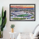 Falcon Stadium WaterColor Framed Canvas Prints, Air Force Watercolor, Stadium Art Gifts, Floating Frame