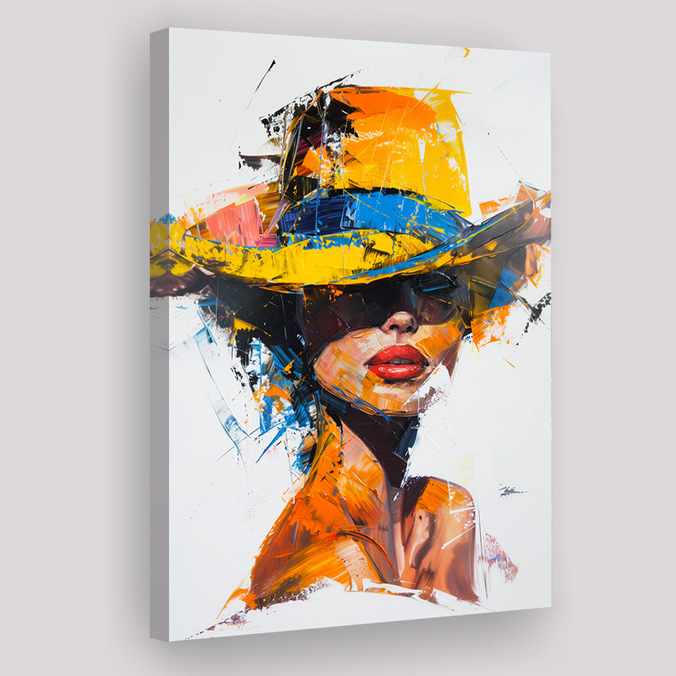 Fashion Girl Portrait Mixed Color Oil Painting V2, Canvas Painting, Canvas Prints Wall Art Decor