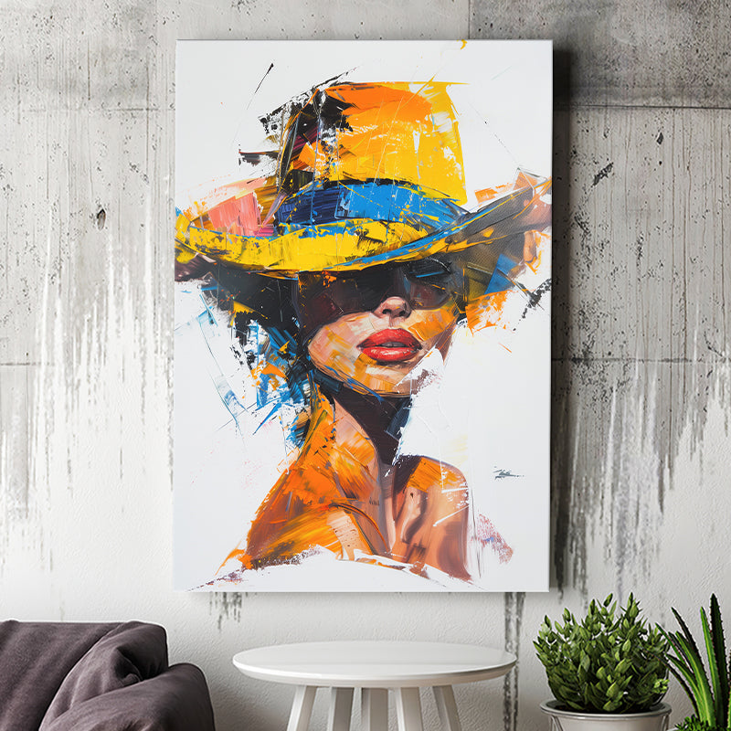 Fashion Girl Portrait Mixed Color Oil Painting V2, Canvas Painting, Canvas Prints Wall Art Decor