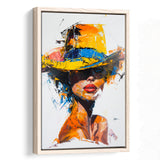 Fashion Girl Portrait Mixed Color Oil Painting V2, Framed Canvas Painting, Framed Canvas Prints Wall Art Decor