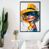 Fashion Girl Portrait Oil Painting V1, Framed Canvas Painting, Framed Canvas Prints Wall Art Decor