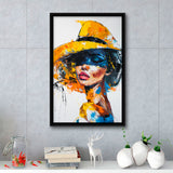 Fashion Girl Portrait Oil Painting V1, Framed Canvas Painting, Framed Canvas Prints Wall Art Decor
