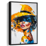 Fashion Girl Portrait Oil Painting V1, Framed Canvas Painting, Framed Canvas Prints Wall Art Decor