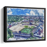 Faurot Field WaterColor Framed Canvas Prints, Columbia Missouri Watercolor, Stadium Art Gifts, Floating Frame