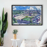 Faurot Field WaterColor Framed Canvas Prints, Columbia Missouri Watercolor, Stadium Art Gifts, Floating Frame