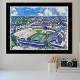 Faurot Field WaterColor Framed Art Prints, Columbia Missouri Watercolor, Stadium Art Gifts
