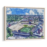 Faurot Field WaterColor Framed Canvas Prints, Columbia Missouri Watercolor, Stadium Art Gifts, Floating Frame