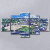 Faurot Field WaterColor 5 Panels Mix Canvas Prints, Columbia Missouri Watercolor, Large Stadium Canvas