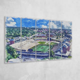 Faurot Field WaterColor 5 Panels B Mixed Canvas Prints, Extra Large, Columbia Missouri Watercolor