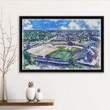 Faurot Field WaterColor Framed Canvas Prints, Columbia Missouri Watercolor, Stadium Art Gifts, Floating Frame