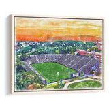 Fitton Field WaterColor Framed Canvas Prints, Worcester Massachusetts Watercolor, Stadium Art Gifts, Floating Frame