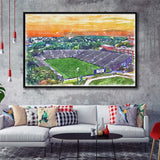 Fitton Field WaterColor Framed Canvas Prints, Worcester Massachusetts Watercolor, Stadium Art Gifts, Floating Frame