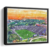 Fitton Field WaterColor Framed Canvas Prints, Worcester Massachusetts Watercolor, Stadium Art Gifts, Floating Frame