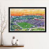 Fitton Field WaterColor Framed Canvas Prints, Worcester Massachusetts Watercolor, Stadium Art Gifts, Floating Frame