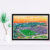 Fitton Field WaterColor Framed Art Prints, Worcester Massachusetts Watercolor, Stadium Art Gifts