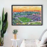 Fitton Field WaterColor Framed Canvas Prints, Worcester Massachusetts Watercolor, Stadium Art Gifts, Floating Frame