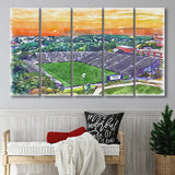 Fitton Field WaterColor 5 Panels B Mixed Canvas Prints, Extra Large, Worcester Massachusetts Watercolor