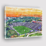 Fitton Field WaterColor Canvas Prints, Worcester Massachusetts Watercolor, Stadium Art Gifts