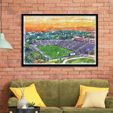 Fitton Field WaterColor Framed Art Prints, Worcester Massachusetts Watercolor, Stadium Art Gifts