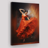 Flamenco Dancing Girl Wear A Red Dress, Canvas Painting, Canvas Prints Wall Art Decor