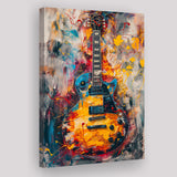 Flamimg Electric Guita Mixed Blue Yellow And Red, Canvas Prints Wall Art Home Decor, Painting Canvas Art