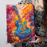 Flamimg Electric Guita Mixed Color Painting, Canvas Prints Wall Art Home Decor, Painting Canvas Art